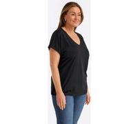 Sheego V-Shirt mit Strass-Detail 48/50 schwarz