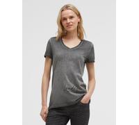 V-Shirt SOCCX, Damen, Gr. M, grau (schwarz), Single Jersey, Material: 100% Baumwolle, Glitzermuster, bedruckt, regular fit normal, V-Ausschnitt, eingesetzt gerader Abschluss, Shirts, mit V-Ausschnitt