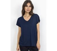 V-Shirt SOYACONCEPT "SC-MARICA 32", Damen, Gr. L, blau (6910 navy), Jersey, Obermaterial: 93% Lyocell, 7% Elasthan, unifarben, regular fit normal, V-Ausschnitt, Shirts (51719234-L) 6910 navy