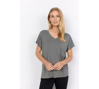 V-Shirt SOYACONCEPT "SC-MARICA 32", Damen, Gr. M, misty, Jersey, Obermaterial: 93% Lyocell, 7% Elasthan, unifarben, regular fit normal, V-Ausschnitt, Shirts V-Shirt (59273663-M)