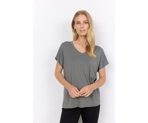 V-Shirt SOYACONCEPT "SC-MARICA 32", Damen, Gr. S, misty, Jersey, Obermaterial: 93% Lyocell, 7% Elasthan, unifarben, regular fit normal, V-Ausschnitt, Shirts (59273663-S) misty
