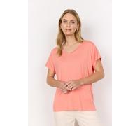 V-Shirt SOYACONCEPT "SC-MARICA 32", Damen, Gr. S, rosa (peach pink), Jersey, Obermaterial: 93% Lyocell, 7% Elasthan, unifarben, regular fit normal, V-Ausschnitt, Shirts (15634226-S) peach pink