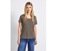 V-Shirt STREET ONE, Damen, Gr. 36, weiß (weiß, schwarz tumbled beige), Web, 50% Baumwolle, 50% Modal, unifarben, normal normal, V-Ausschnitt, Bündchen, Shirts, im soften Baumwoll-Mix (41334347-36) wei