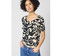 Street One Kurzarmshirt Style NEW Gerda Damen Gr. 38 Jersey gemustert shadowed navy Rundhals