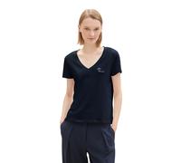 TOM TAILOR Denim Damen 1044819 Basic T-Shirt im Doppelpack, 10668-Sky Captain Blue, Medium