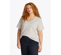 Tommy Hilfiger Damen T-Shirt Kurzarm Modern Linen mit V-Ausschnitt, Mehrfarbig (Calico / Dark Night Navy Stp), 50