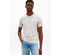 V-Shirt TOMMY HILFIGER "ESSENTIAL V-NECK", Herren, Gr. L, light grau heather, Single Jersey, Obermaterial: 100% Baumwolle, regular fit, V-Ausschnitt, Shirts, unifarben, casual, regular fit, Baumwolle