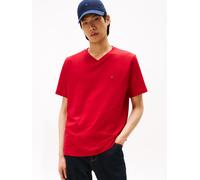 V-Shirt TOMMY HILFIGER "ESSENTIAL V-NECK", Herren, Gr. M, medium rot, Single Jersey, Obermaterial: 100% Baumwolle, regular fit normal, V-Ausschnitt, Shirts, unifarben, casual, regular fit, Baumwolle (