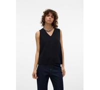 V-Shirt VERO MODA "VMEASY JOY S/L V-NECK TOP WVN GA", Damen, Gr. L, schwarz, Web, Obermaterial: 100% Viskose, unifarben, regular fit normal, V-Ausschnitt, Shirts, Viskose, regular fit (55175256-L) sch