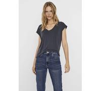 V-Shirt VERO MODA "VMFILLI SS V-NECK TEE GA NOOS", Damen, Gr. L, blau (ombre blau), Jersey, Obermaterial: 70% Modal (TENCEL™), 30% Polyester, unifarben, relaxed fit normal, V-Ausschnitt, Shirts, Mater