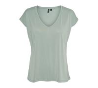 V-Shirt VERO MODA "VMFILLI SS V-NECK TEE GA NOOS", Damen, Gr. XS, grau (gray mist), Jersey, Obermaterial: 70% Modal, 30% Polyester, unifarben, relaxed fit normal, V-Ausschnitt, Shirts, Materialmix, re