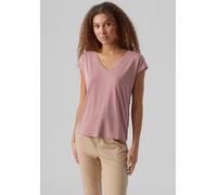 V-Shirt VERO MODA "VMFILLI SS V-NECK TEE GA NOOS", Damen, Gr. XS, rosa (nostalgia rose), Jersey, Obermaterial: 70% Modal (TENCEL™), 30% Polyester, unifarben, relaxed fit normal, V-Ausschnitt, Shirts,
