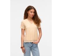 Vero Moda Regular Fit T-Shirt mit Ausbrenner-Effekt Modell 'MAYA' in Offwhite, Größe XS