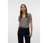 V-Shirt VERO MODA "VMPEPPER SS V-NECK T-SHIRT VMA NOOS", Damen, Gr. L, beige (birch stripes:schwarz), Jersey, Obermaterial: 95% Modal, 5% Elasthan, gestreift, normal, V-Ausschnitt, Shirts (54642569-L)