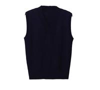 VAAX Pullunder für Damen, Damen Pullover Weste/Dunkelblau/V-Ausschnitt RIPP Feinstrick Pullover/Schlichter Basic Ärmelloser Pullover College Einfache Weste Herbst Tanktops für Damen Mädchen,M