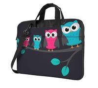 vacsAX 15,6 Zoll Laptoptasche - mit weichem Innenfutter, mehrere Taschen - ideal für Männer, Reisen und Business, Süße Eulen, 15.6 inch