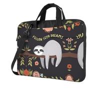 vacsAX 15,6 Zoll Laptoptasche - mit weichem Innenfutter, mehrere Taschen - ideal für Männer, Reisen und Business, Niedliche Faultier, 15.6 inch