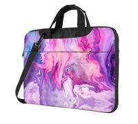 vacsAX 15,6 Zoll Laptoptasche - mit weichem Innenfutter, mehrere Taschen - ideal für Männer, Reisen und Business, Marmor, violett, bunt, 14 inch