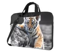 vacsAX 15,6 Zoll Laptoptasche - mit weichem Innenfutter, mehrere Taschen - ideal für Männer, Reisen und Business, Niedlicher Tiger, 15.6 inch