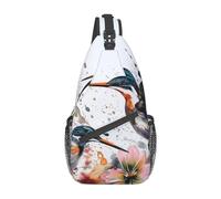 VACSAX Cross-Brusttasche für Damen und Herren, Umhängetasche, kleine Schultertasche, Camel, Wüste, Sling-Rucksack für Reisen, Wandern, Sport, Blumen, Vögel, Aquarell, Einheitsgröße, Tagesrucksäcke