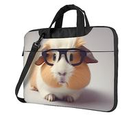 VACSAX Laptoptasche Laptop Aktentasche Meerschweinchen Mit Brille Print Laptop Tasche Business Büro Arbeit Computer Tasche, Schwarz , 15.6 inch