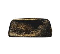 VACSAX Leder Etui Gold Schwarz Sand Druck Stift Fall Bleistift Tasche Leder Bleistift Beutel Briefpapier Tasche, golden, One size, Tasche Organizer