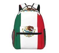 vacsAX Leichter Laptop-Rucksack mit Flagge von Mexiko, wasserabweisend, lässig, Männer und Frauen, Rucksack für den täglichen Gebrauch, Schwarz, Einheitsgröße