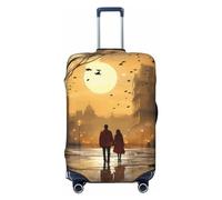 Vacsax Reisegepäck-Abdeckung, waschbar, kratzfester Kofferschutz mit verdeckten Reißverschlüssen, für Paare in der Liebe, passend für 45,7 - 81,3 cm Gepäck, Schwarz , XL