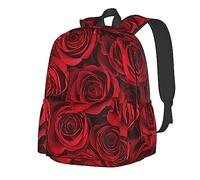 VACSAX Rucksack mit Rosenmuster, Laptop-Rucksack für Herren und Damen, Sportrucksack, lässiger Tagesrucksack, Schwarz , One size