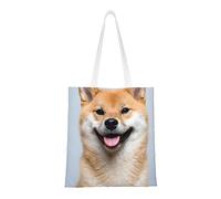 VACSAX Wiederverwendbare Einkaufstaschen aus Segeltuch mit Shiba Inu-Druck, Einkaufstasche, wiederverwendbare Einkaufstaschen, Schwarz , Einheitsgröße