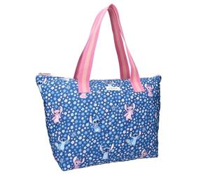 Vadobag Disney Lilo und Stitch und Angel Famous Floral - große Einkaufstasche - Maße 48 x 32 x 14 cm - Farbe Blau, blau