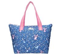 Vadobag Disney Lilo und Stitch und Angel Famous Floral - große Einkaufstasche - Maße 48 x 32 x 14 cm - Farbe Blau, blau