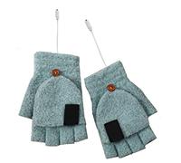 Vaguelly 1 Paar USB Heizbare Winterhandschuhe für Herren und Damen Fingerlose Strickhandschuhe Tragbar und Bequem zum Arbeiten Am Computer für Outdoor Aktivitäten