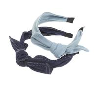 Vaguelly 2 Stück Jeans-stirnband Mit Schleife Haarband Mit Schleife Karnevalsstirnband Dekorativer Kopfschmuck Süßes Stirnband Bowknot -stirnband Mädchen-stirnbänder Haarbänder
