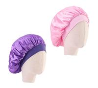 Vaguelly 2 Stück Satin Schlafmütze Für Jungen Mädchen Gummizug Bademütze Zarte Kinderschlafmütze Aus Satin Elastische Haarschutz Für Jungen Mädchen Geeignet Für Zuhause Und Reisen Violett r