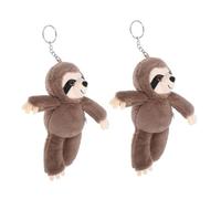 Vaguelly 2 Stück Teiliges Süßer Faultier Plüsch Schlüsselanhänger Kleines Leichtes Kuscheltier Anhänger Charmantes Design für Rucksack Taschen und Schlüssel Weiches Realistisches Material