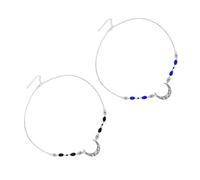 Vaguelly 2 Stück Vintage Haarschmuck Teiliges Mond Stirnband aus Filigraner Kette Boho Kopfkette mit Kristallanhängern Geeignet für Hochzeit Festival Party und Fotografie