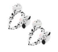 Vaguelly 2 Stück Weiches Plüsch Tigerohren Haarband für Mädchen Niedliches Stirnband mit Cartoon Design Vielseitig Einsetzbar für Make Up Waschen und Kostüm Bequem und Passend für Frisuren