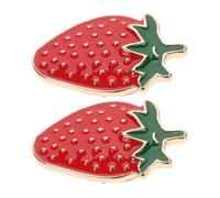 Vaguelly 2stücke Erdbeer Anstecknadeln aus Leichtem Zinklegierungs metall Dekorative Broschen Pins für Kleidung Stilvolle und Langlebige Obst broschen für Alltags Festtagsmode