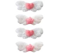 Vaguelly 4 Stück pack Engelsflügel Haarspangen für Damen Flauschige Kawaii Haarclips mit Herz und Stern Design Weiche Haarspangen für Dickes Haar Modische Haaraccessoires