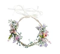 Vaguelly Blumenkranz Haarreif Damen Floral Haarschmuck Hochzeit Kopfschmuck Braut Stirnband Wunderschöner Handgefertigter Blumenschmuck für Festliche Anlässe und Hochzeitsfeier