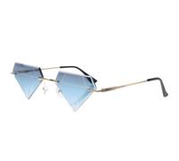 Vaguelly Randlose Sonnenbrille mit Blauem PC Material für Sommerurlaub und Blendfreiem Filter Kreative Stylische Sonnenbrillen für Damen für Strandpartys und Festliche Anlässe