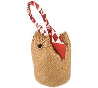 Vaguelly Strandhandtasche aus geflochtenem Seegras, leichte Outdoor Tasche für Damen, praktisch zum Strand und Picknick, handgefertigt mit rustikalem Boho Design