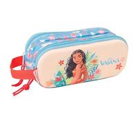 VAIANA Doppeltes Federmäppchen für Kinder, ideal für Kinder im Schulalter, bequem und vielseitig, Qualität und Widerstandsfähigkeit, 21 x 6 x 8 cm