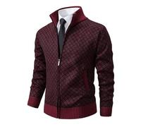 VaiKanhai Gefütterte Strickjacke Herren Trachtenjacken Herren Pullover | Cardigan Feinstrick Klassischer V Ausschnitt Winter Warme Weiche Strickjacken mit Reißvers und Taschen