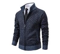 VaiKanhai Gefütterte Strickjacke Herren Trachtenjacken Herren Pullover | Cardigan Feinstrick Klassischer V Ausschnitt Winter Warme Weiche Strickjacken mit Reißvers und Taschen