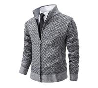 VaiKanhai Gefütterte Strickjacke Herren Trachtenjacken Herren Pullover | Cardigan Feinstrick Klassischer V Ausschnitt Winter Warme Weiche Strickjacken mit Reißvers und Taschen