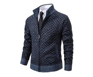VaiKanhai Gefütterte Strickjacke Herren Trachtenjacken Herren Pullover | Cardigan Feinstrick Klassischer V Ausschnitt Winter Warme Weiche Strickjacken mit Reißvers und Taschen