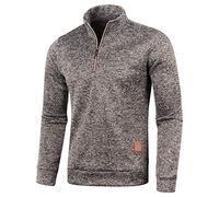 VaiKanhai Herren Sweatshirts Troyer Pullover Herren Warm Stehkragen Strickpullover Herren Strickpulli Wolle Strick Sweater Warm Winter Feinstrick Sweater Langarm Wollpullover Herren Sportlich