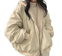 VaiKanhai Jacke Teenager Mädchen Cutecore Clothing Flauschige Jacke Damen Korean Clothes Boucle Jacke Damen Sherpa Jacke Damen Mäntel Frauen Winter Baumwolle Jacken Oversize Damen Jacken S-XXL